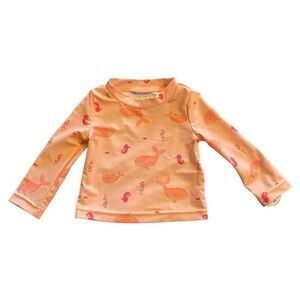 Carter's Pink Ocean-Themed Rashguard Swim Top